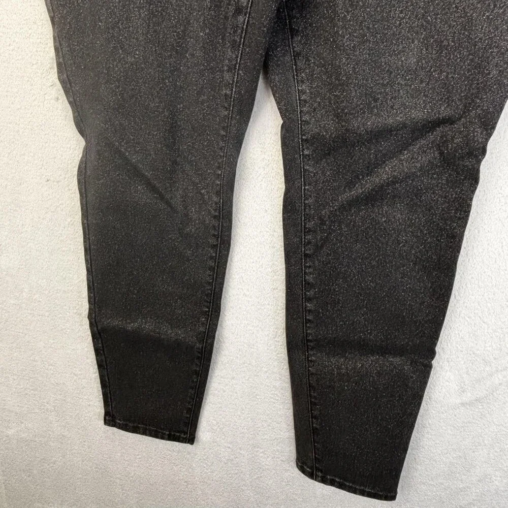 Lane Bryant High Rise Pull On Glitter Jegging‎ Pants Womens 18 Black Signature